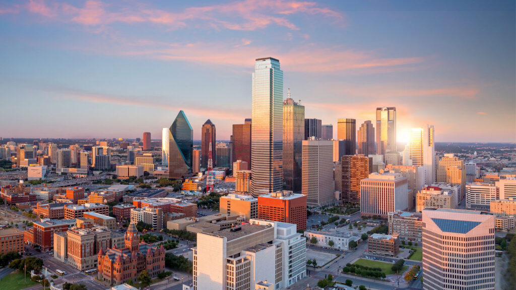 image of sunset on a city skyline